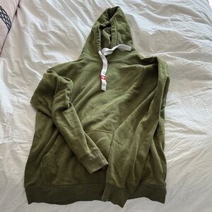 Sportiqe Olsen Green Hoodie with White Drawstring